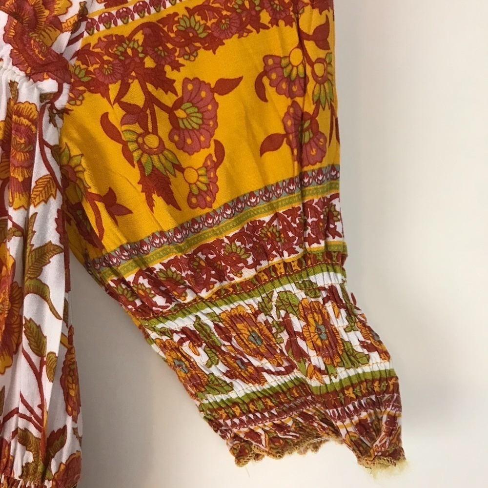 Boho Square neck floral retro summer dress Small - Picture 6 of 12